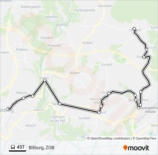 437 Bus Line Map
