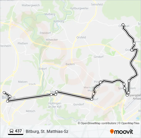 437 Bus Line Map