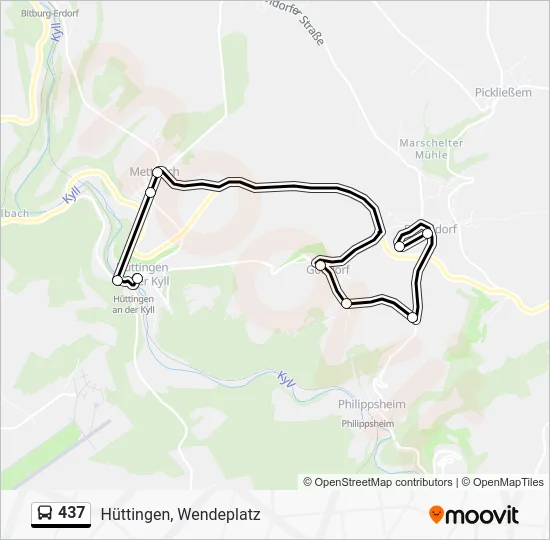 Автобус 437: карта маршрута