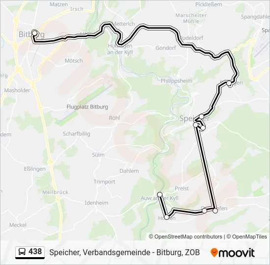 Автобус 438: карта маршрута