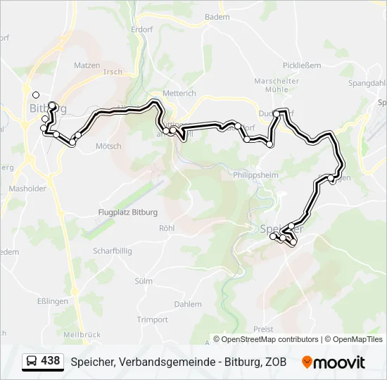 438 Bus Line Map