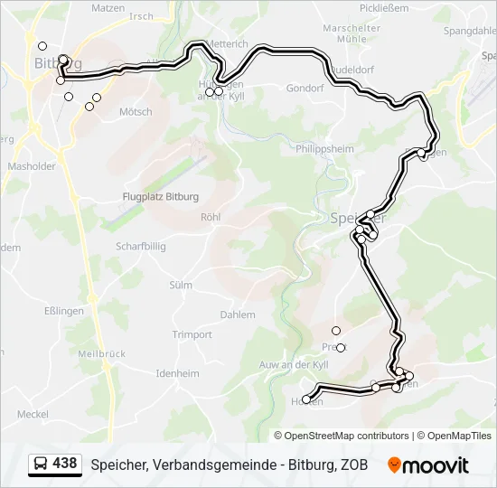 438 Bus Line Map