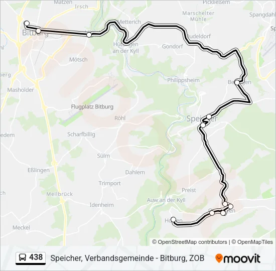 438 Bus Line Map