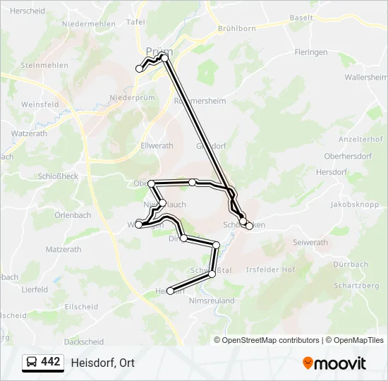 442 Bus Line Map