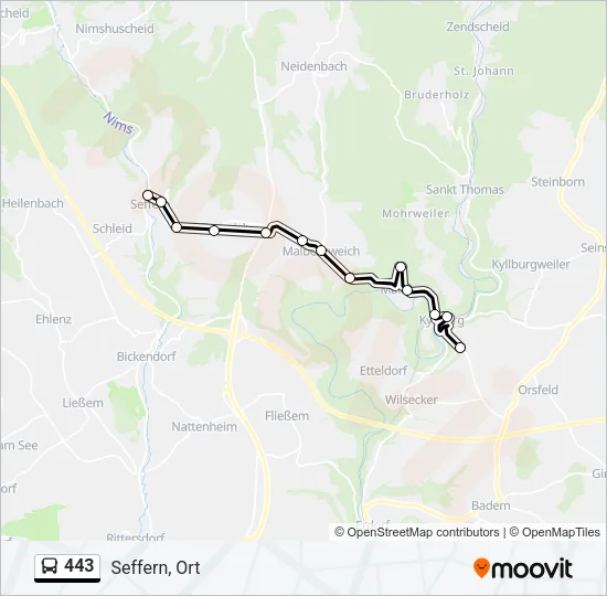 443 Bus Line Map