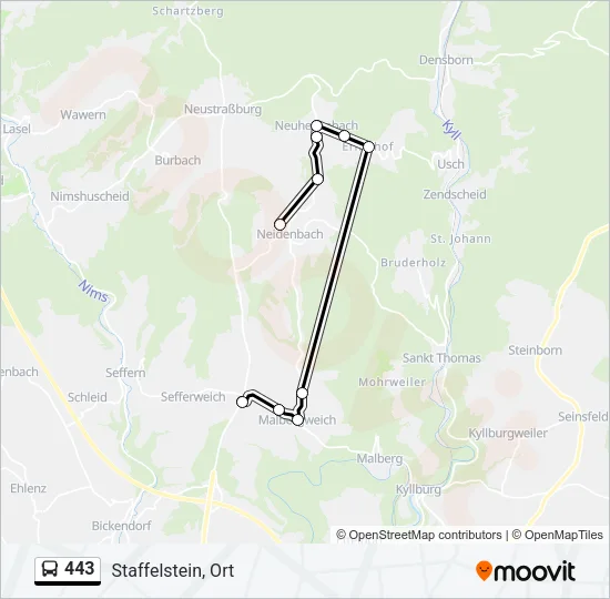 443 Bus Line Map