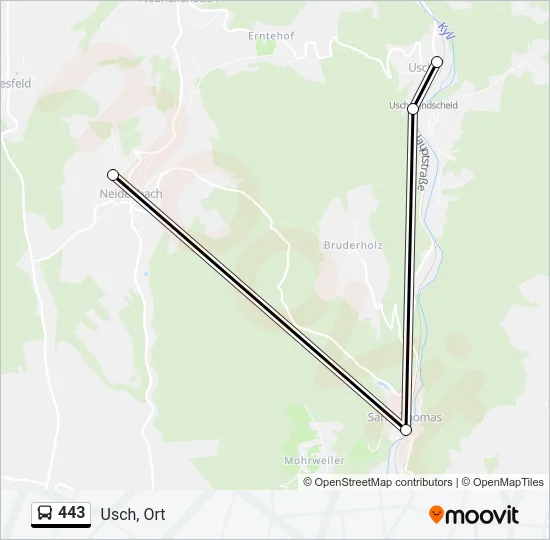 443 Bus Line Map
