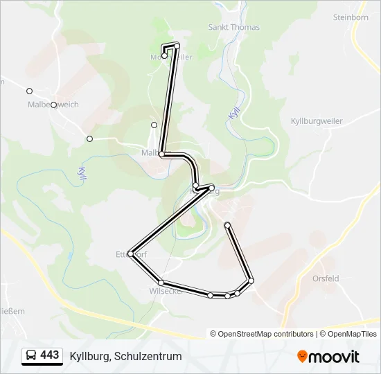 443 Bus Line Map
