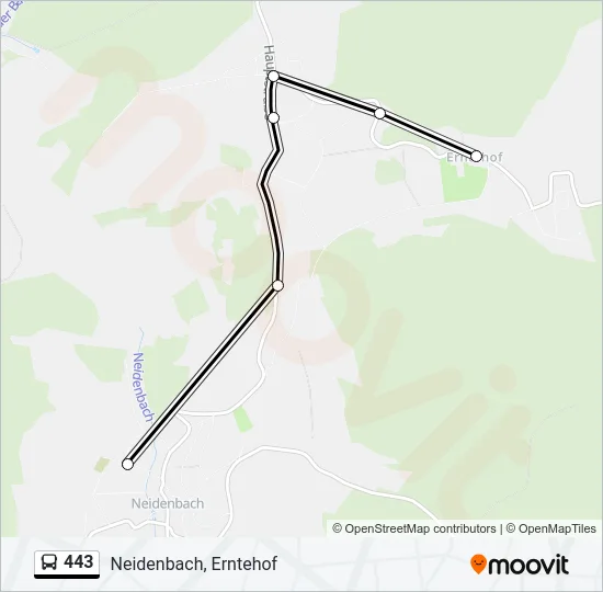 443 Bus Line Map