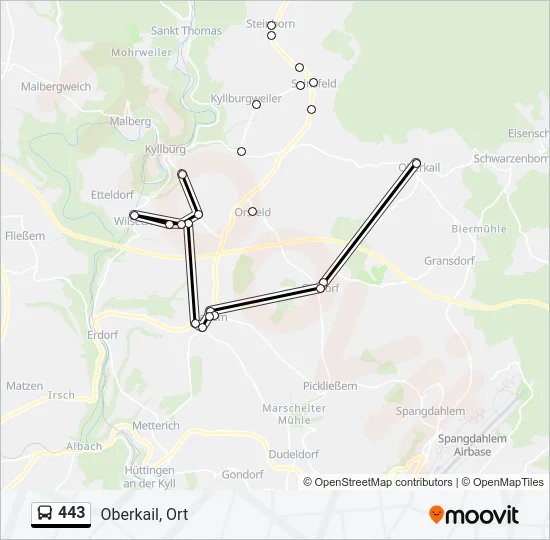443 Bus Line Map