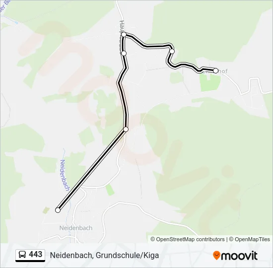 443 Bus Line Map