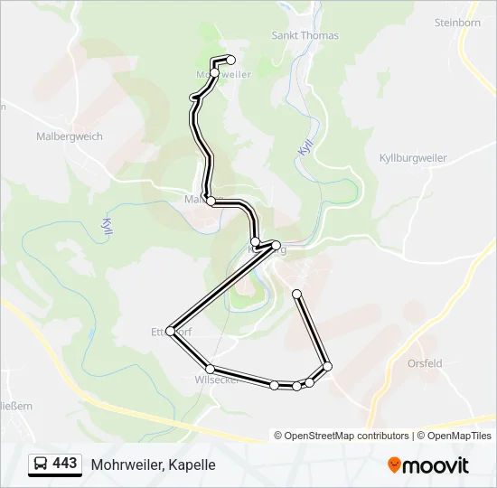 443 Bus Line Map