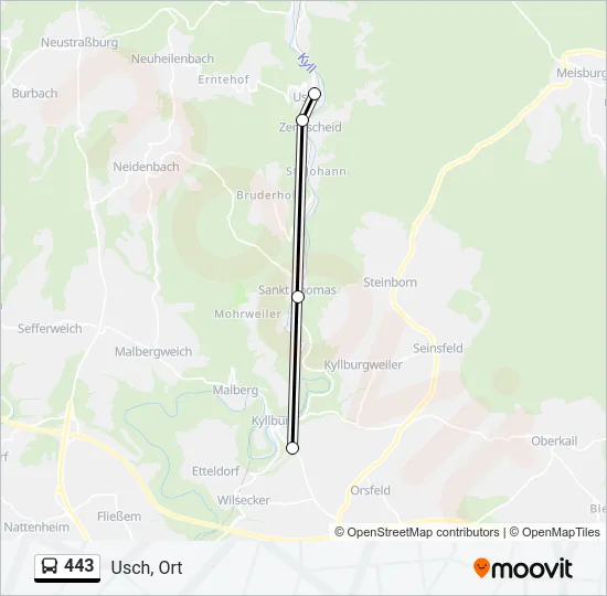 443 Bus Line Map
