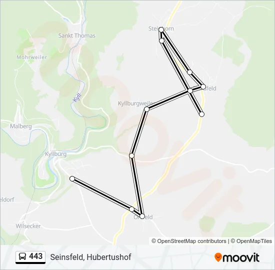 443 Bus Line Map