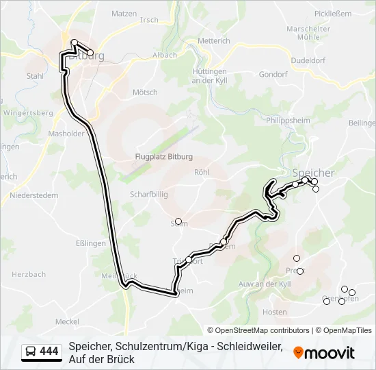 444 Bus Line Map