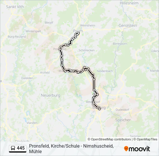 445 Bus Line Map