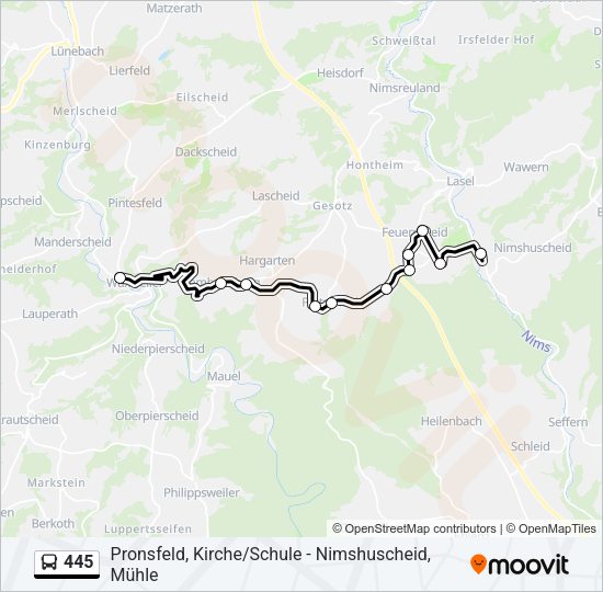 Автобус 445: карта маршрута