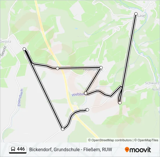 446 Bus Line Map