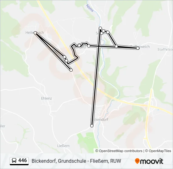 446 Bus Line Map