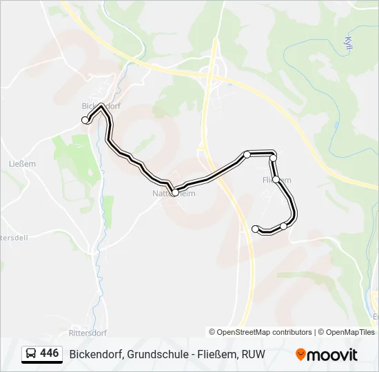 446 Bus Line Map