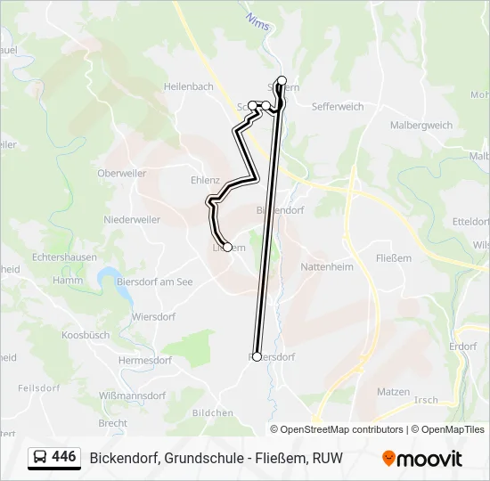 Автобус 446: карта маршрута