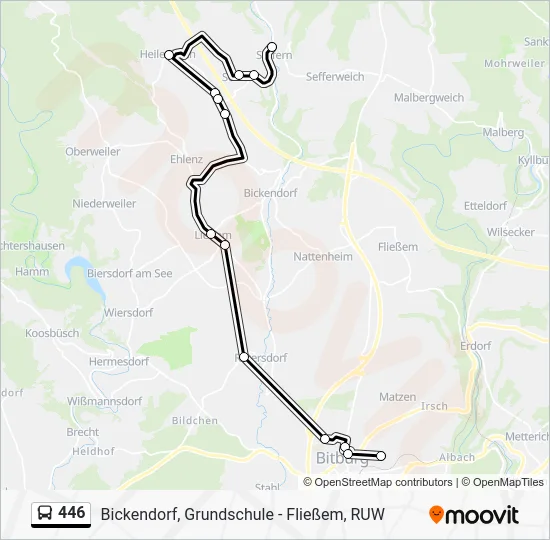 Автобус 446: карта маршрута