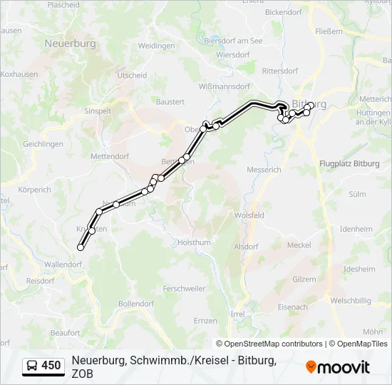 450 Bus Line Map