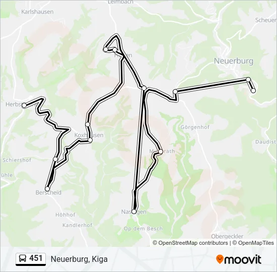 451 Bus Line Map