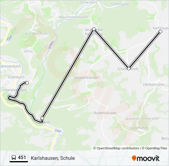 451 Bus Line Map