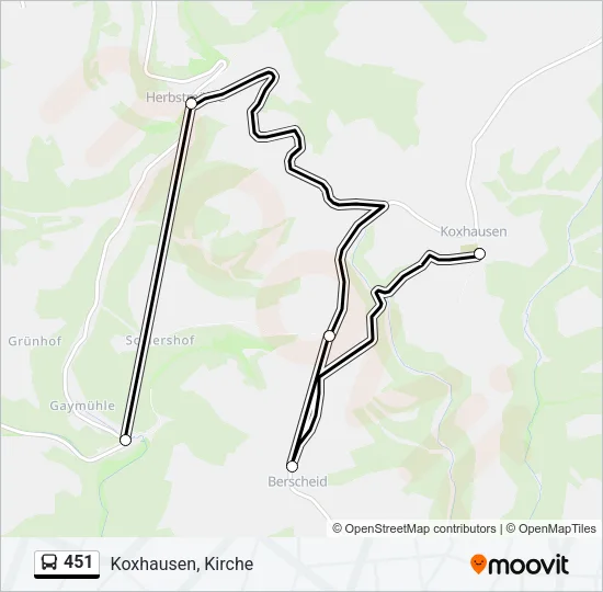 451 Bus Line Map