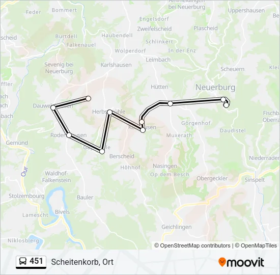 451 Bus Line Map