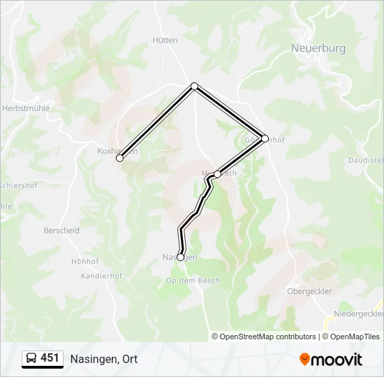 451 Bus Line Map