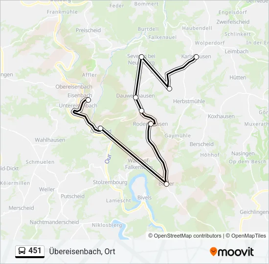 451 Bus Line Map