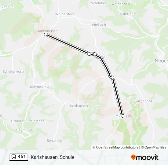 451 Bus Line Map