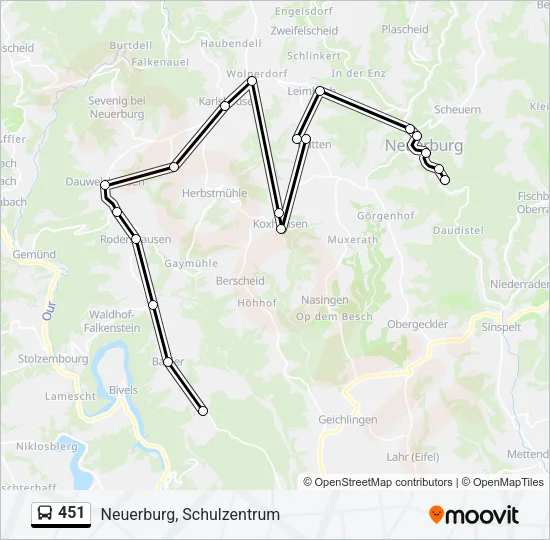 451 Bus Line Map