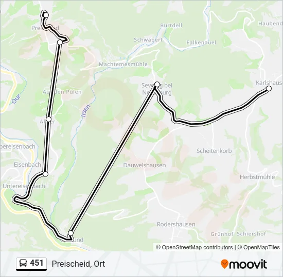 451 Bus Line Map