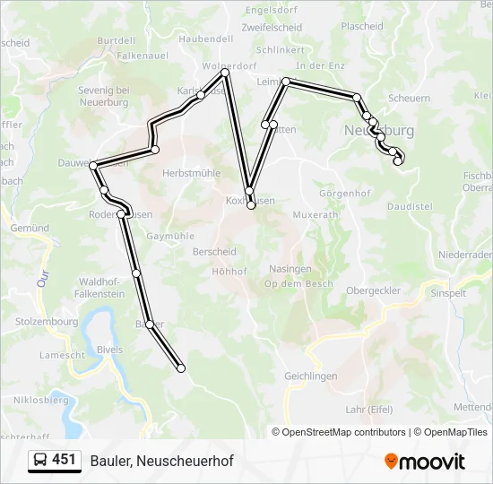 451 Bus Line Map
