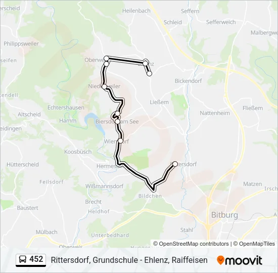 452 Bus Line Map