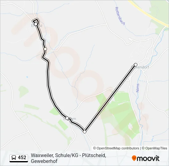452 Bus Line Map
