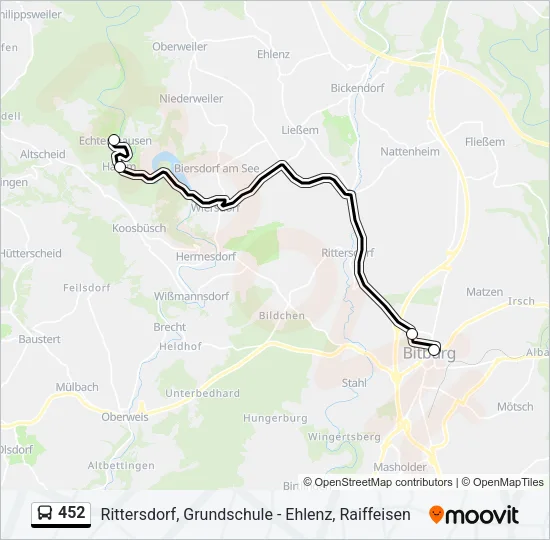 452 Bus Line Map