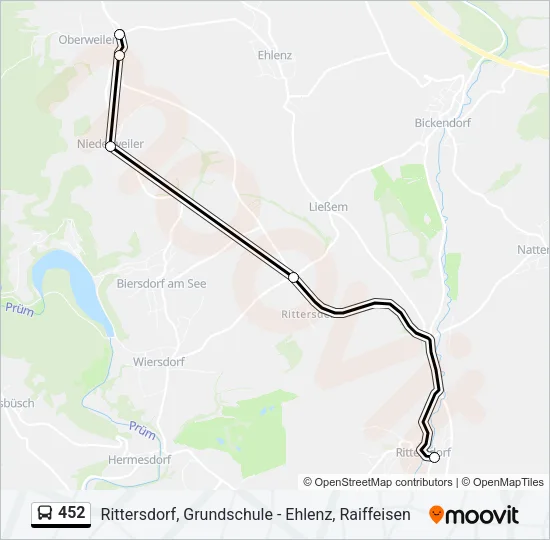452 Bus Line Map