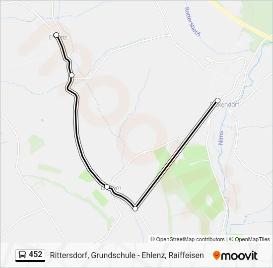452 Bus Line Map