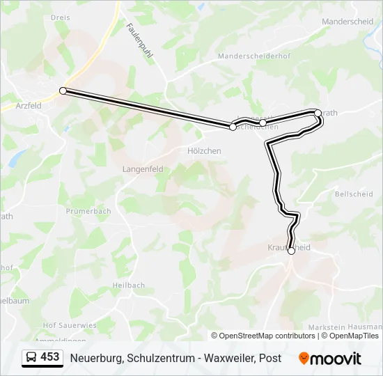 453 Bus Line Map