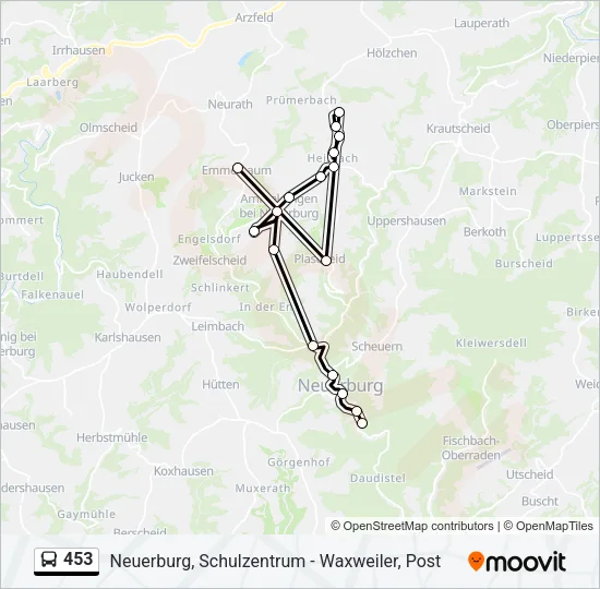 453 Bus Line Map