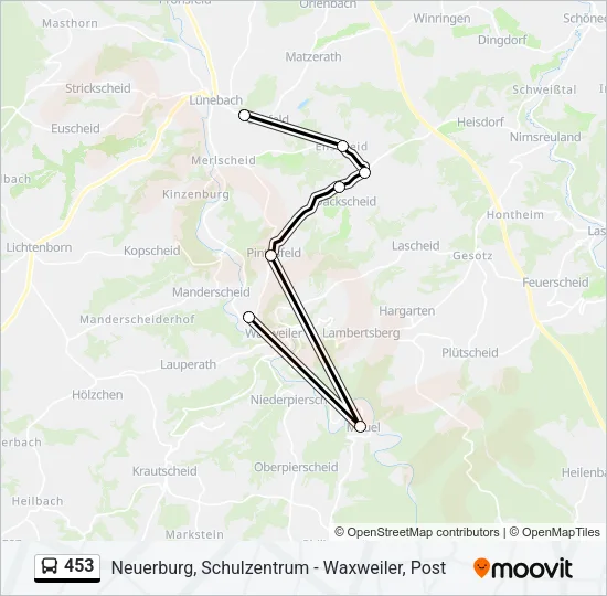 453 Bus Line Map
