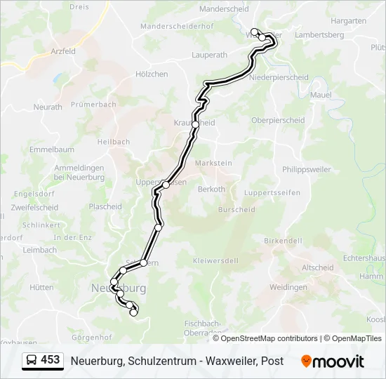 453 Bus Line Map