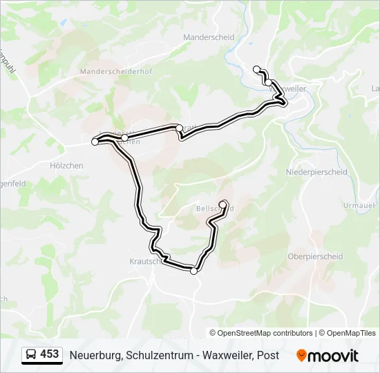 453 Bus Line Map