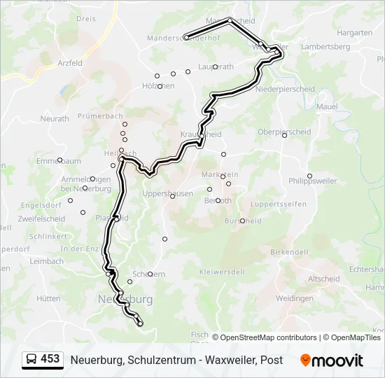 453 Bus Line Map