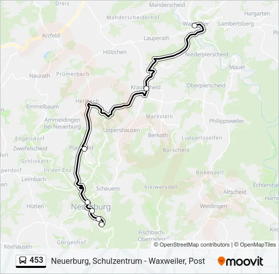 453 Bus Line Map