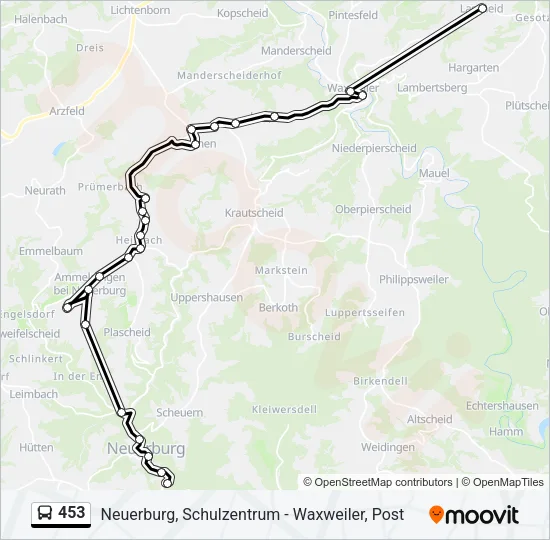 453 Bus Line Map